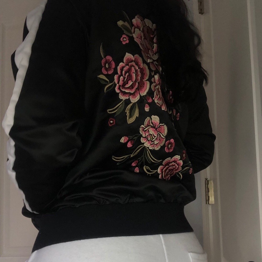 Forever 21 Floral Bomber Jacket